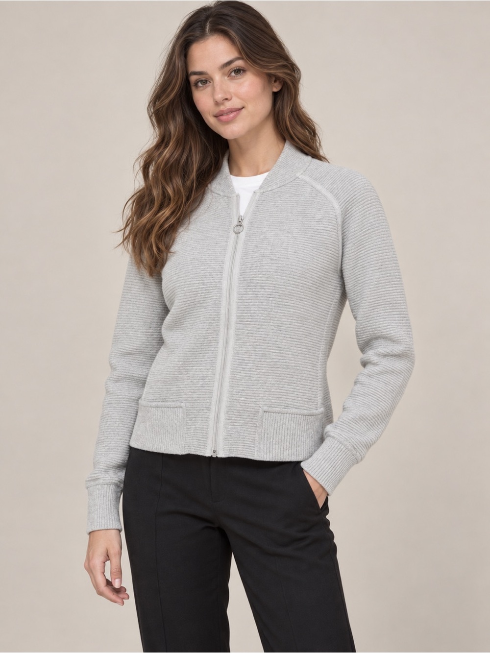 LuluLemon On Repeat Bomber Jacket Grey Size 2